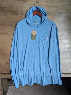 NWT Marsh Wear Hooded Pocket T-Shirt Mens XL Buxton HD Niagara Mist Heather